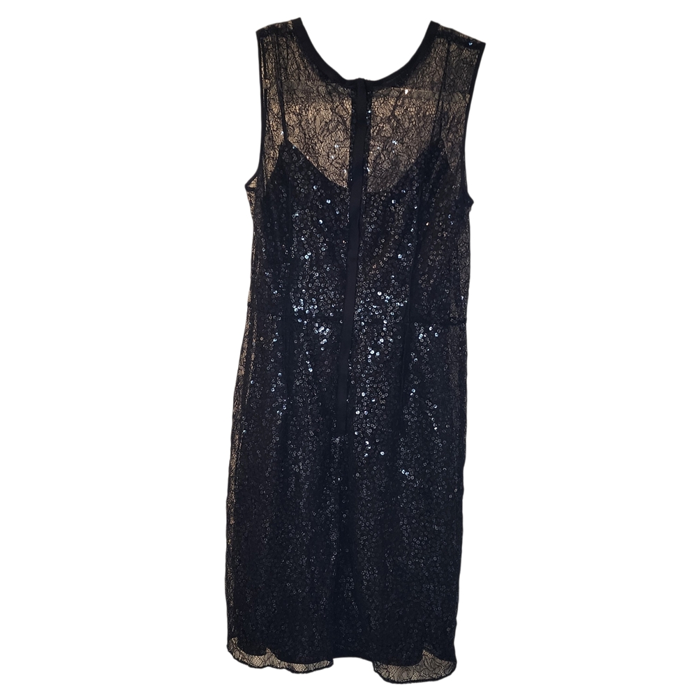 Elie Tahari Black Sequin/Lace Cocktail Dress, Size 6